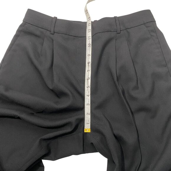 J.Crew Wide Leg cuffed Pant Size 12 Black Wool Blend Italian Fabric - Picture 10 of 13